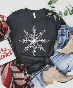 Christmas Big White Snowflake Sweatshirt Lovely Unique Xmas Gift