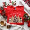 Christmas Bling Merry and Bright Many Pine Tree Sweatshirt Lovely Unique Xmas Gift