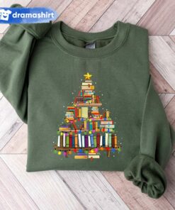 Christmas Book Tree Bookworm Sweatshirt
