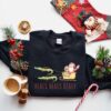 Christmas Cajun Louisiana Alligator Watercolor Santa Heaux Sweatshirt Lovely Unique Xmas Gift