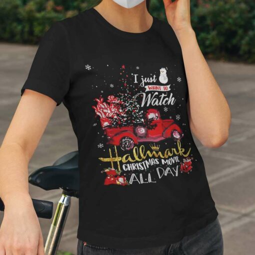 Christmas Car I Just Want To Watch Hallmark Christmas Movie All Day T-shirt