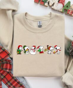 Christmas Cartoon Cute Snoopy Dog Sweatshirt Lovely Unique Xmas Gift