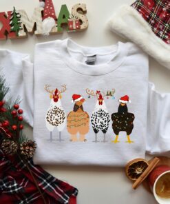Christmas Chickens Funny Animal Sweatshirt Unique Xmas Gift