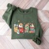 Christmas Coffee Snowmen Red Peppermint Iced Latte Sweets Sweatshirt Cozy Unique Xmas Gift