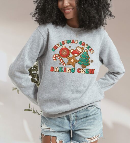 Christmas Cookie Baking Crew Vintage Christmas Sweatshirt Cute Unique Xmas Gift