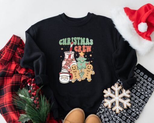 Christmas Crew Funny Gingerbread Cookies Santa Claus Sweatshirt Lovely Unique Xmas Gift