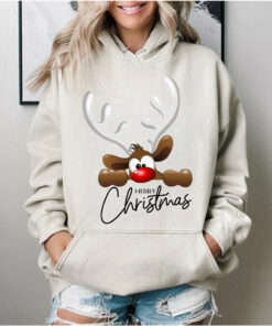 Christmas Cute Deer Sweatshirt Christmas Reindeer Sweatshirt