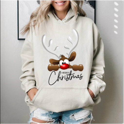 Christmas Cute Deer Sweatshirt Christmas Reindeer Sweatshirt