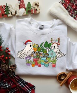 Christmas Cute Funny Ghost Plant Lady Sweatshirt