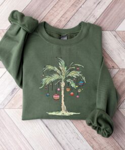 Christmas Florida Tropical Palm Tree Sweatshirt Lovely Unique Xmas Gift