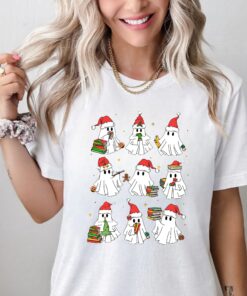 Christmas Ghost Reading Book Cute Sweatshirt