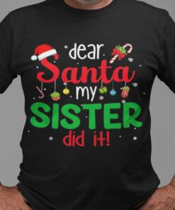 Christmas Gift Dear Santa My Sister Did It T-shirt