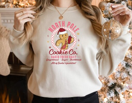 Christmas Gingerbread Cookie North Pole Gingerbread Sweatshirt Lovely Unique Xmas Gift