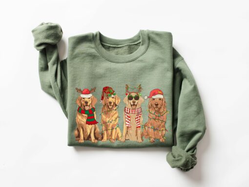 Christmas Golden Retriever Happy New Year Dog Sweatshirt Lovely Unique Xmas Gift