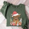 Christmas Highland Cow Sweatshirt Trendy Unique Xmas Gift