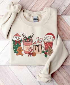 Christmas Latte Coffee Cream Sweatshirt Trendy Unique Xmas Gift