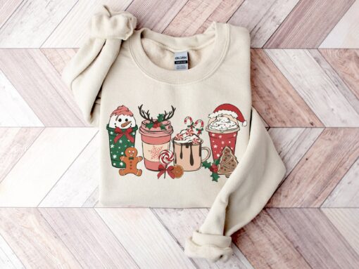 Christmas Latte Coffee Cream Sweatshirt Trendy Unique Xmas Gift