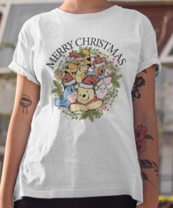 Christmas Laurel Merry Christmas T-shirt Winnie The Pooh