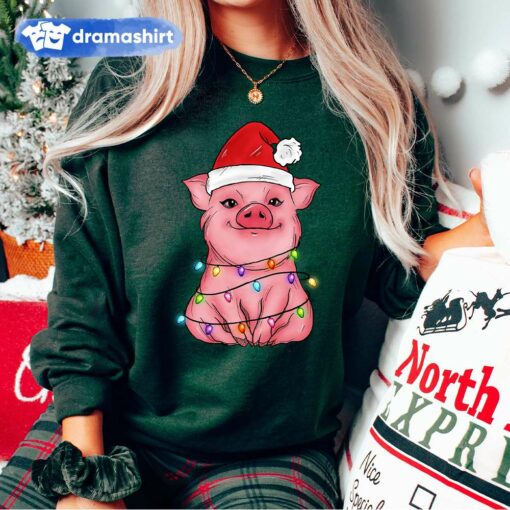 Christmas Lights Cute Pig Sweatshirt