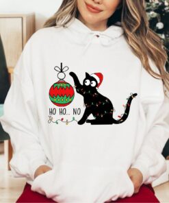 Christmas Naughty Cat Ho Ho Ho Funny Sweatshirt Lovely Unique Xmas Gift