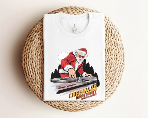 Christmas Night Party Shirt DJ Santa Sweatshirt Lovely Unique Xmas Gift