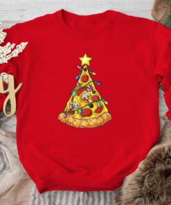Christmas Pizza Tree Sweatshirt Lovely Unique Xmas Gift