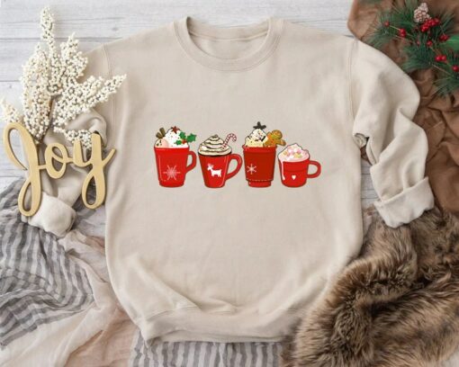 Christmas Red Iced Coffee Sweatshirt Lovely Unique Xmas Gift