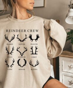 Christmas Reindeer Crew Sweatshirt Lovely Unique Xmas Gift