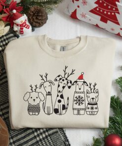 Christmas Reindeer Puppy Dogs Sweatshirt Cute Unique Xmas Gift