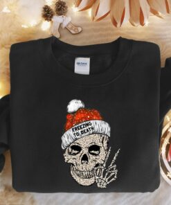 Christmas Skeleton Freezing To Death Sweatshirt
