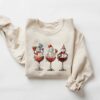 Christmas Snowman Drinks Wines Sweatshirt Cute Unique Xmas Gift