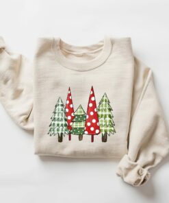 Christmas Tree Red Polka Dot Sweatshirt Cozy Unique Xmas Gift