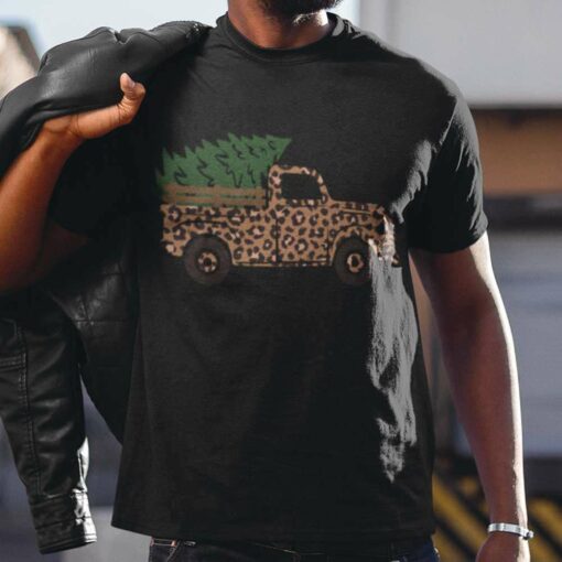 Christmas Tree Truck Leopard T-Shirt