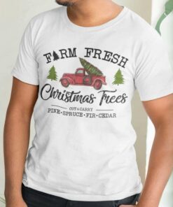 Christmas Trees Red Truck Farm Fresh T-shirt