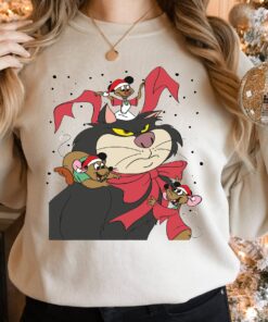 Cinderella Christmas Lucifer Cat Jaq Gus Mouse Characters Sweatshirt Disneyland Lovely Unique Xmas Gift