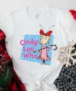 Cindy Lou Who Candy Cane Christmas T-Shirt How the Grinch Stole Christmas