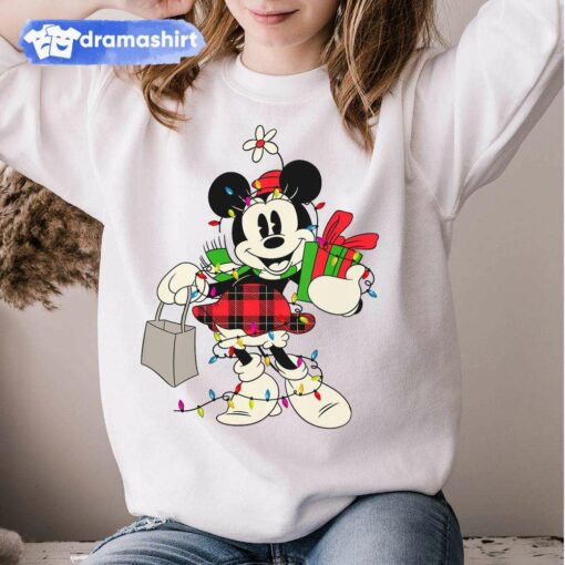 Classic Minnie Mouse Christmas Lights Sweatshirt Disney