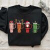 Coffee Lover Gift Worker Winter Christmas Snowman Latte Coffee Christmas Sweatshirt