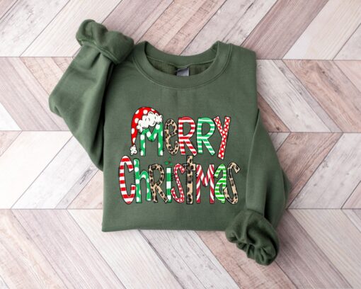 Colourful Merry Christmas Sweatshirt Lovely Unique Xmas Gift