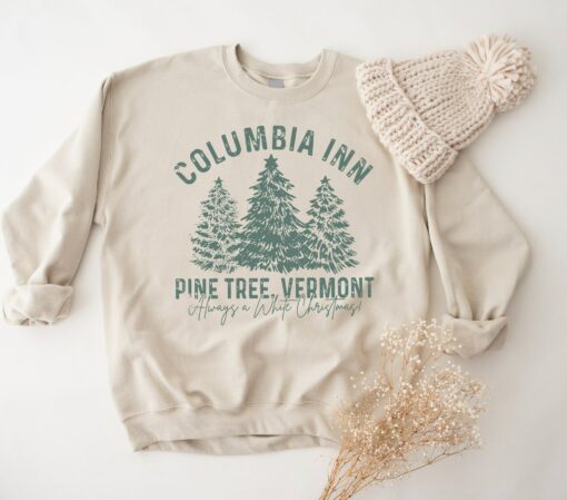 Columbia Inn Pine Tree Vermont Christmas Sweatshirt Unique Xmas Gift