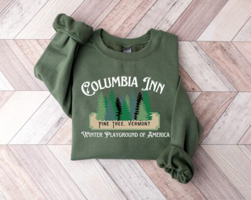 Columbia Inn Pine Tree Vermont Winter Playground Of America Classic Sweatshirt Lovely Unique Xmas Gift