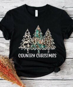 Country Christmas Tree Leopard T-Shirt