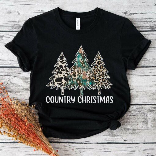 Country Christmas Tree Leopard T-Shirt