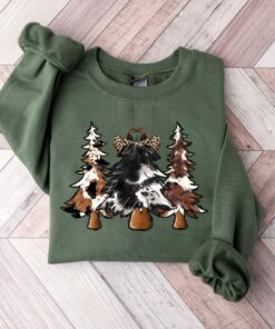 Country Cowhide Christmas Tree Sweatshirt Unique Xmas Gift
