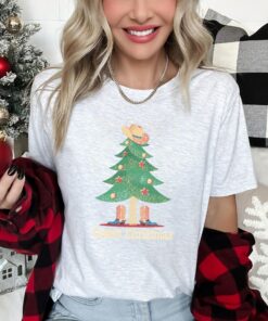 Country Western Cowboy Christmas Tree Sweatshirt Lovely Unique Xmas Gift