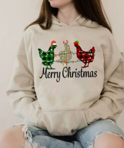 Crazy Chicken Merry Christmas Beautiful Lights Sweatshirt Unique Xmas Gift