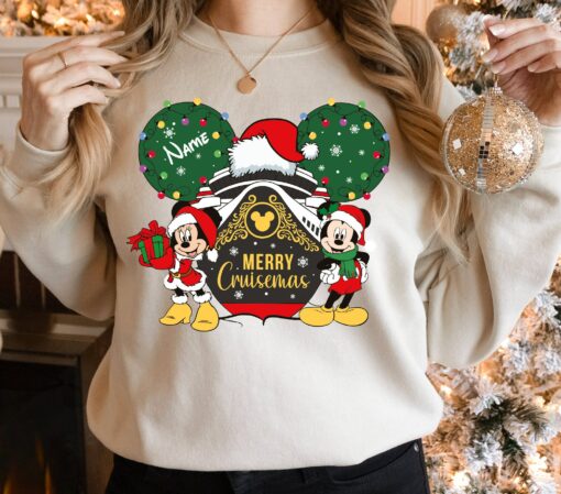 Custom Disneyland Merry Cruisemas Mickey And Minnie Christmas Sweatshirt Lovely Unique Xmas Gift