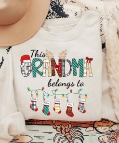 Custom Grandma Shirt With Grandkids Names Christmas Sweatshirt Lovely Unique Xmas Gift