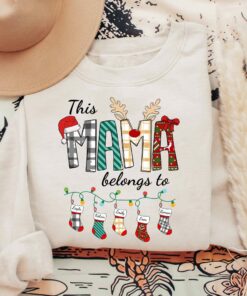 Custom Mama Shirt With Kids Names Christmas Sweatshirt Lovely Unique Xmas Gift