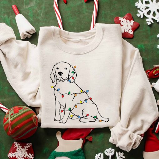 Cute Beagle With Christmas Lights Sweatshirt Lovely Unique Xmas Gift